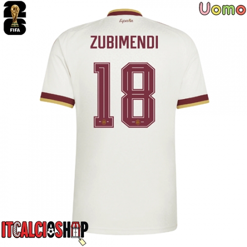 Spagna Martin Zubimendi #18 Seconda Maglia Mondiali 2026 Manica Corta